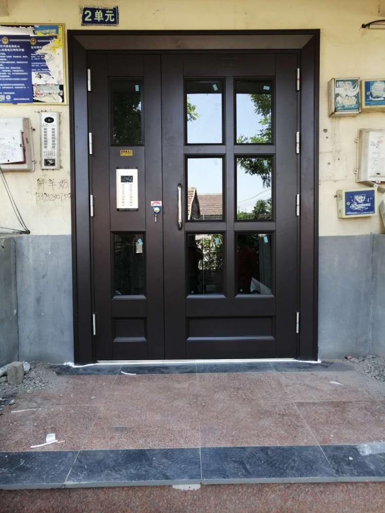 厂家氟碳漆楼宇门小区单元对讲门厂家生产安装