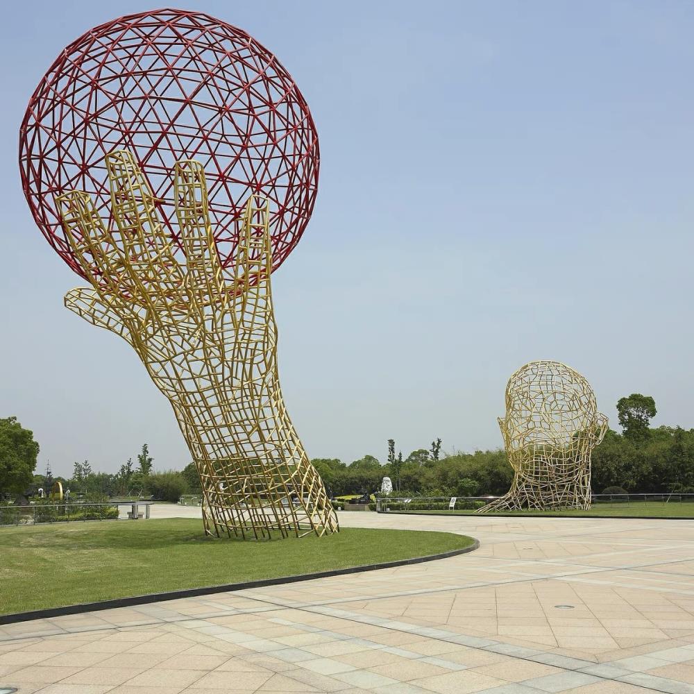 重庆金属不锈钢雕塑坐凳铁艺景观廊架滑梯道游乐设施备传声筒飘带