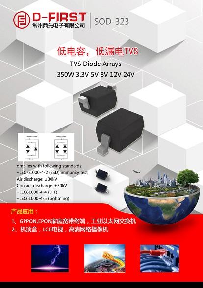 RJ45網絡通信端口靜電浪涌防護TVS DLLC12Ci