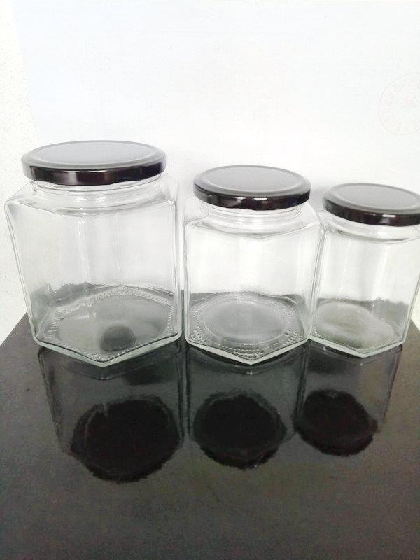 透明料280ml180ml六棱六角玻璃瓶