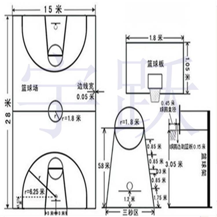 篮球比赛专用木地板  实木运动地板包安装