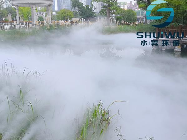 鲛绡雾縠笼香雪百花深处避暑山庄雾喷降温造景案列-水雾环保