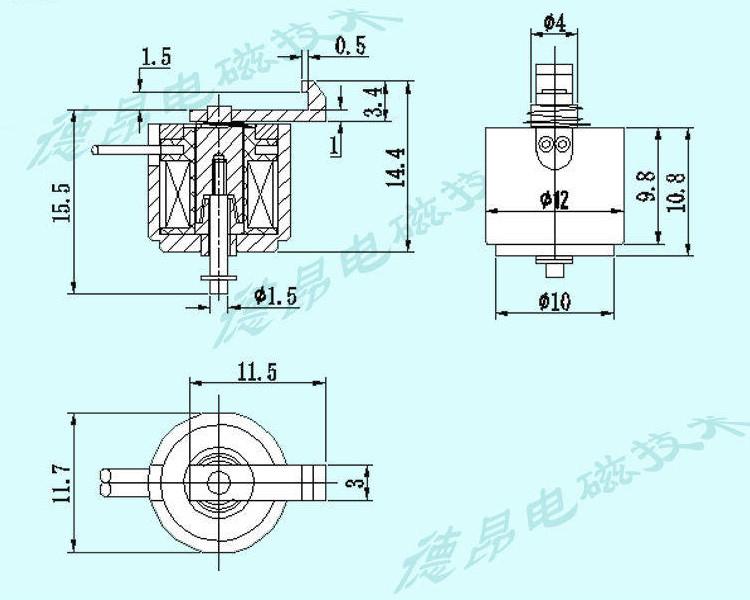 直径12mm圆形推拉电磁铁