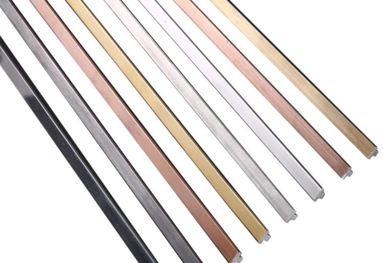304玫瑰金不锈钢t型条不锈钢包边条钛金装饰踢脚线