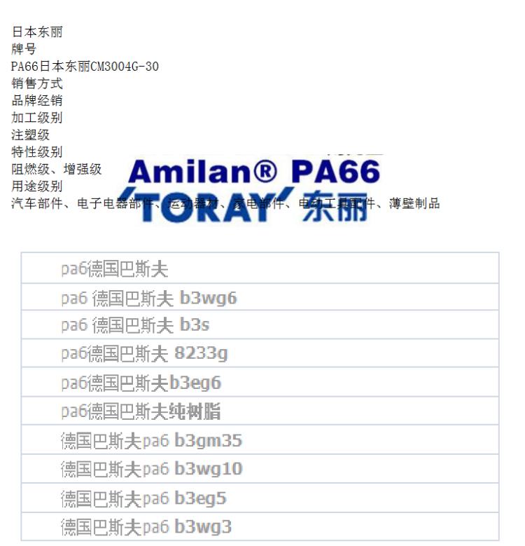 供应PA66中国日本东丽