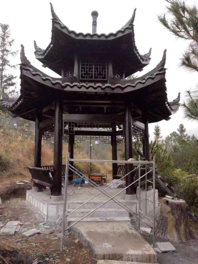 古建青瓦二層木質(zhì)涼亭 古建四角六角八角涼亭廠家