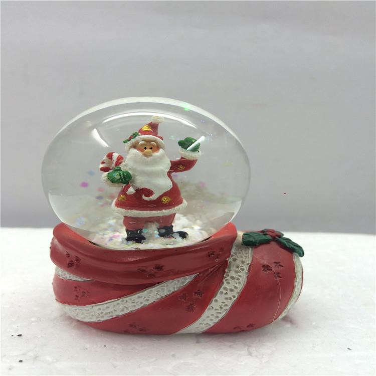 泉州生產廠家定制圣誕老人襪子音樂水晶球工藝品
