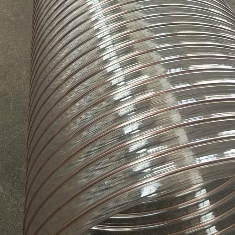 pu除尘钢丝伸缩软管木工排尘增强管镀铜钢丝缠绕风管