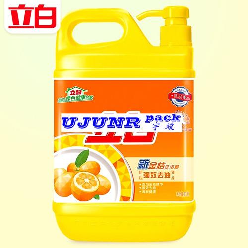 立白洗洁精瓶子贴标机-广州宇竣全自动热熔胶方瓶贴标机