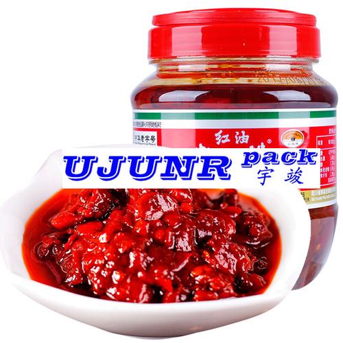 豆瓣酱酱料贴标机-全自动旋转高速热熔胶圆瓶贴标机