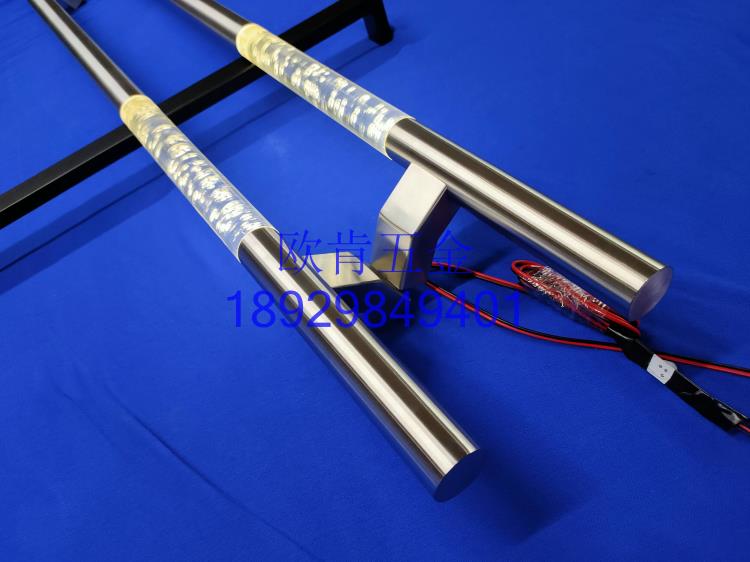 新品智能觸感燈光LED氣泡水晶六角管不銹鋼指紋鎖頭一體拉手
