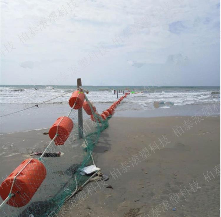 紅色海面警示浮體 海面圍欄浮體 夾網(wǎng)式防鯊網(wǎng)浮筒