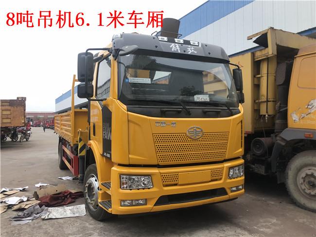 解放T5和世技卡特6.1米單橋8噸隨車吊
