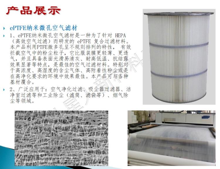 PTFE納米微孔空氣過濾膜