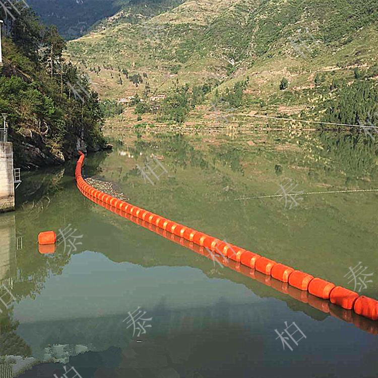 水电站浮式拦污排施工安装 聚乙烯水面拦污浮筒批发