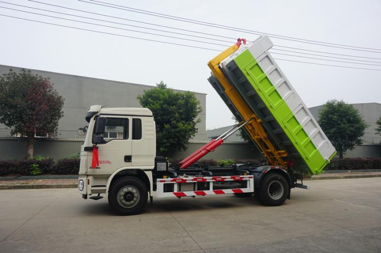 湖北新中綠陜汽德龍16噸勾臂垃圾車價(jià)格