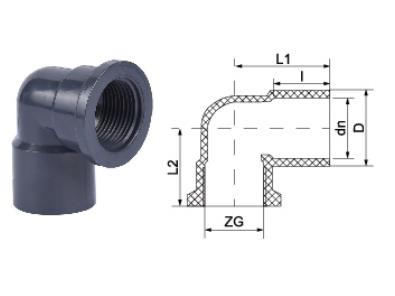 UPVC內(nèi)絲彎頭UPVC內(nèi)螺紋彎頭