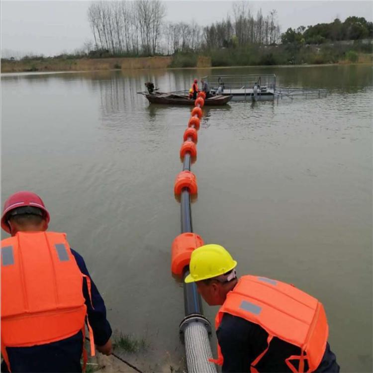 东莞河道清淤工程抱管子浮筒型号 内径125毫米管道浮桶