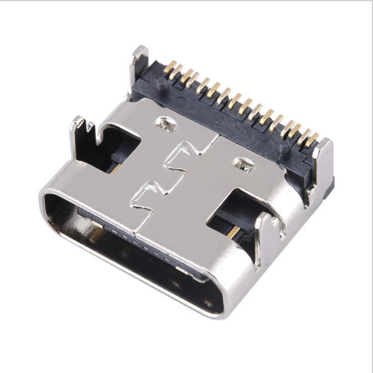 盈思創USB TYPE-C母座16P臥式板上type-c母頭