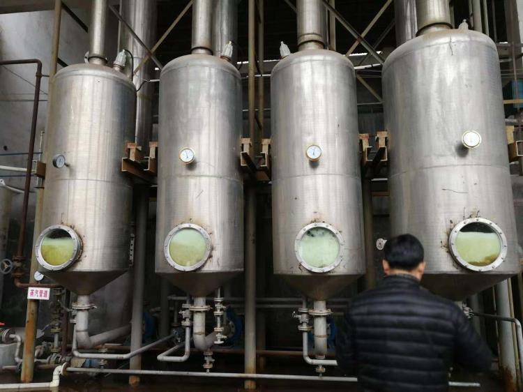 二手5000L多效降膜蒸發(fā)器 不銹鋼多效發(fā)器