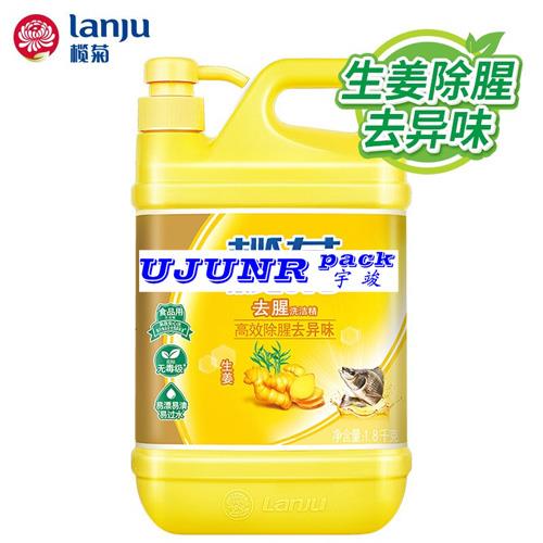 1.18kg榄菊生姜去腥洗洁精方瓶热熔胶贴标机