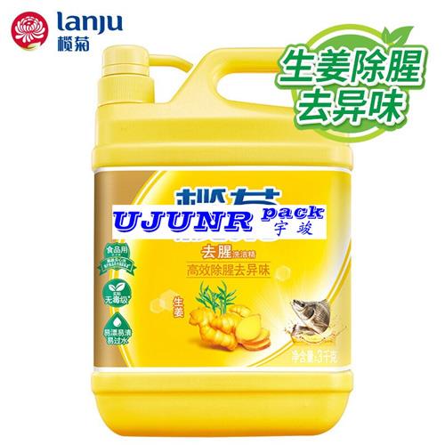 3KG榄菊生姜洗洁精热熔胶方瓶贴标机