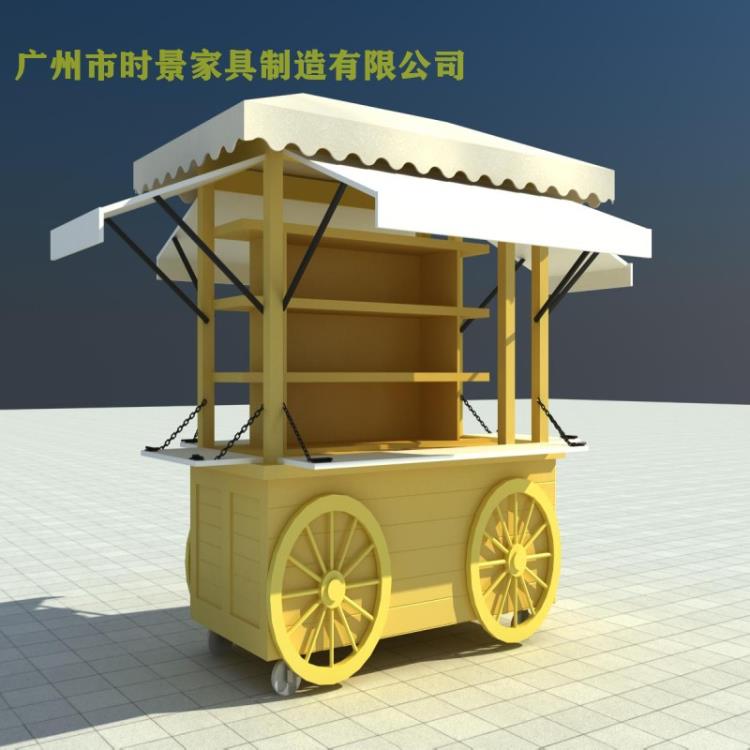 歐式移動(dòng)售賣(mài)車(chē) 廣場(chǎng)售貨亭 步行街小吃亭 鋼木售貨車(chē)來(lái)圖生產(chǎn)