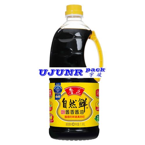 鲁花酱油圆瓶桶装贴标机-全自动圆瓶不干胶贴标机