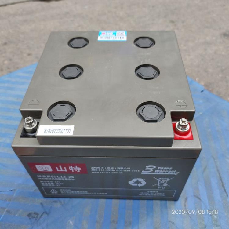 广州山特12V26AH蓄电池代理报价 机房UPS主机设备方案