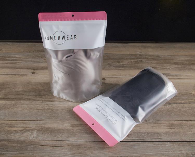 工厂定制内衣包装袋服装包装袋自封自立拉骨袋t恤自粘袋
