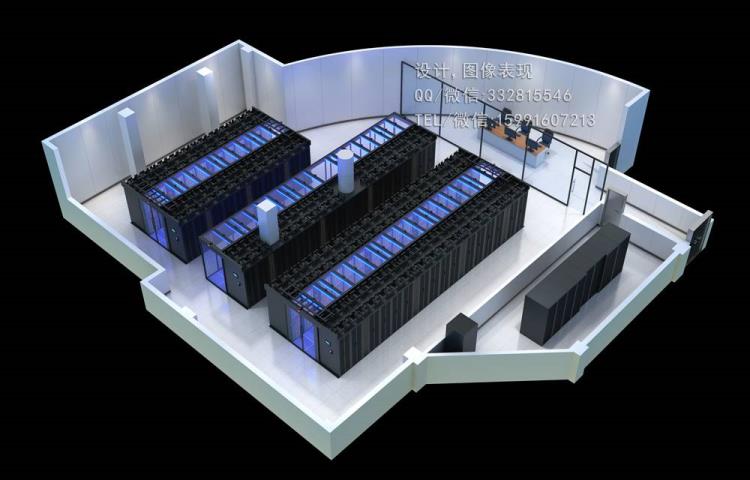 煙臺(tái)運(yùn)維辦公室-機(jī)房配電間-全景效果圖制作