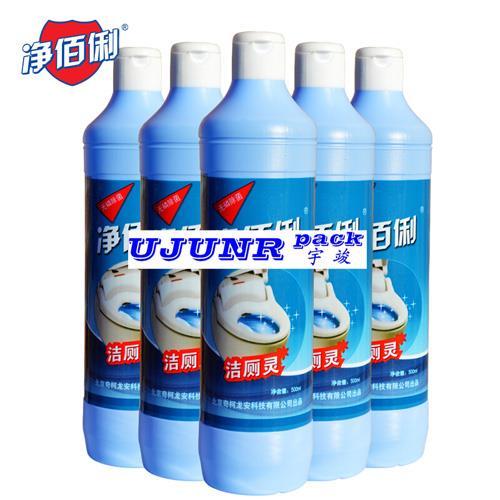 3.785升洁厕灵大桶装方瓶贴标机 -全自动旋转式热熔胶方瓶