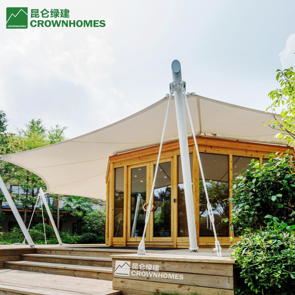 昆侖綠建木結構環保帳篷茶室咖啡館戶外景觀房實木休閑木屋定制