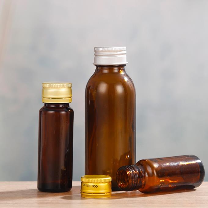 泰山玻璃瓶口服液瓶铝盖电镀金黄色武夷山楼层厂家严格价格